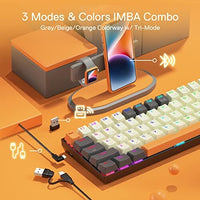 لوحة مفاتيح ألعاب لاسلكية Redragon K644 SE 65% 3-Mode Wireless RGB Gaming Keyboard, 61 Keys Hot-Swappable Compact Mechanical Keyboard w/Upgrade Hot-Swap PCB Socket & Creative 1.2X Larger Size, Quiet Red Linear Switch