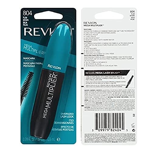 ماسكارا ريفلون ميجا  804 بلوم براون (عبوة من قطعتين) Revlon Mega Multiplier Mascara, 804 Plum Brown (Pack of 2)