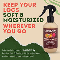 بخاخ لوكانيتي للترطيب اليومي Locsanity Daily Moisturizing Loc Spray for Dreads - Passion Fruit Hair Scalp Moisturizer, Dreadlock Spray - Refreshening Spray for Locs, Dreadlocks, Sisterlock, Microlock - Controls Frizz, Oil-Free