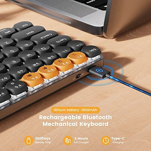 لوحة مفاتيح ميكانيكية لاسلكية  ProtoArc Wireless Mechanical Keyboard, MECH K301 Office Keyboard, 75% Percent Tactile Quiet Keyboard with Backlit, Triple-Mode 2.4G/USB-C/Bluetooth Keyboard for PC Mac Windows iPad 84 Keys