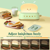 مصباح محمصة قابل لإعادة الشحن QANYI toaster lamp, Rechargeable with Smile Face Toast Bread Cute toaster Shape room decor Small Night Light for Bedroom, Bedside, Living room, Dining, desk decorations, Gift