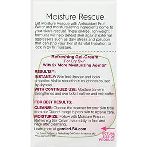 كريم جل منعش لإنقاذ الرطوبة للبشرة الجافة Garnier SkinActive Moisture Rescue Refreshing Gel-Cream for Dry Skin, Oil-Free, 1.7 Oz (50g), 2 Count (Packaging May Vary)