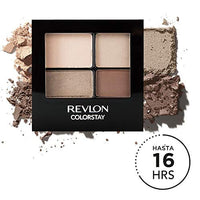 ريفلون كلر ستاي ظلال عيون رباعية الألوان لمدة 16 ساعة مع فرشاة مزدوجة الطرف REVLON ColorStay 16 Hour Eyeshadow Quad with Dual-Ended Applicator Brush, Longwear, Intense Color Smooth Eye Makeup for Day & Night, Addictive (500), 0.16 Oz (Pack of 3)