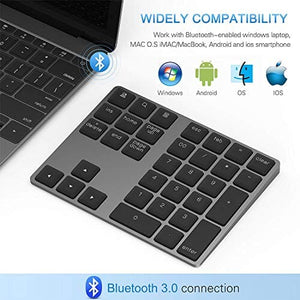 Clavier Bluetooth multi-appareils, clavier sans fil rechargeable, clavier  fin LEKVEY 3 en 1 avec pavé numérique, clavier Bluetooth pleine taille pour