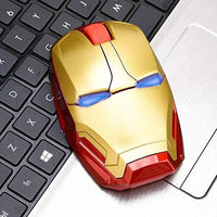 ماوس لاسلكي أيرون مان ماوس مريح 2.4 جرام للكمبيوتر المحمول المحمول Fitzladd Wireless Mouse Iron Man Mouse Ergonomic 2.4 G Portable Mobile Computer Click Silent Mouse Optical Mice with USB Receiver for Notebook PC Laptop Computer MacBook (Gold)