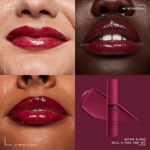 ملمع شفاه احترافي من إن واي إكس NYX PROFESSIONAL MAKEUP Butter Gloss, Non-Sticky Lip Gloss - Devil's Food Cake (Deep Plum)