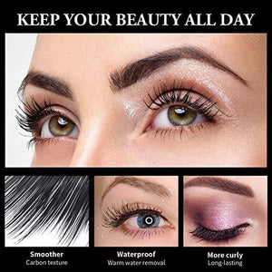 ماسكارا طبيعية مقاومة للماء Bestidy 4D Silk Fiber Lash Mascara,Natural Waterproof Smudge-proof Mascara,Thickening Lengthening Mascara No Clumping, No Smudging Lasting All Day