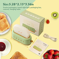 مصباح محمصة قابل لإعادة الشحن QANYI toaster lamp, Rechargeable with Smile Face Toast Bread Cute toaster Shape room decor Small Night Light for Bedroom, Bedside, Living room, Dining, desk decorations, Gift