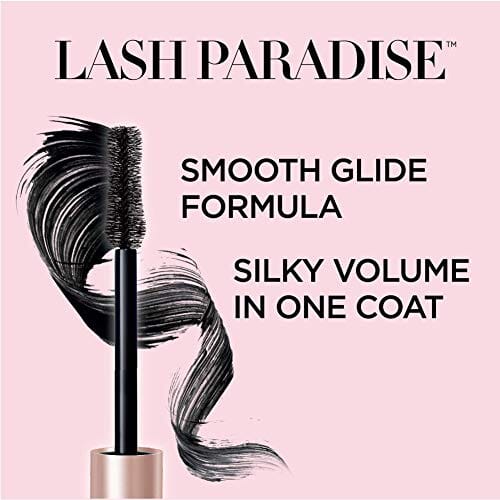 ماسكارا لوريال باريس فوليومينوس مكياج مقاومة للماء L'Oreal Paris Voluminous Makeup Lash Paradise Waterproof Mascara, Voluptuous Volume, Intense Length, Feathery Soft Full Lashes, No Smudging, No Clumping, Black, 0.25 Fl Oz (Pack of 3)