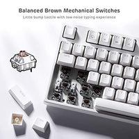 لوحة مفاتيح ميكانيكية لاسلكية RK ROYAL KLUDGE RK87 Sink87G RGB 80% Mechanical Keyboard, Wireless 2.4G Tenkeyless Mechanical Keyboard with Programmable Software, 87 Keys, Tactile Brown Switches