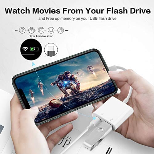 محول كاميرا مع منفذ شحن ومحول SUNTRSI USB Camera Adapter with Charging Port, Portable USB Female OTG Adapter Compatible with iPhone iPad, iPad to USB Adapter Plug and Play Support Card Reader