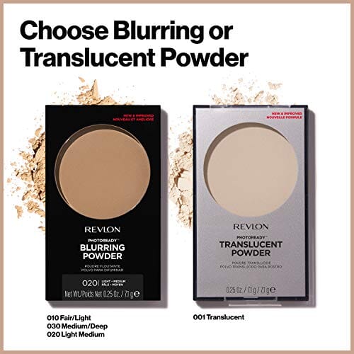 بودرة وجه من ريفلون - تغطية كاملة مع لمسة نهائية خالية من العيوب ولمعان وخالي من الزيوت Face Powder by Revlon, PhotoReady Blurring Face Makeup, Longwear Medium- Full Coverage with Flawless Finish, Shine & Oil Free-Fragrance Free, 030 Medium Deep, 0.30 Oz