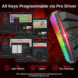لوحة مفاتيح ألعاب ميكانيكية محمولة بنسبة 60٪ Portable 60% Mechanical Gaming Keyboard, RGB Backlit Ultra-Compact Mini Wired Gaming Office Keyboard Hot-Swappable Red Switch Fully Programmable for Windows Laptop PC Mac, K642-RGB