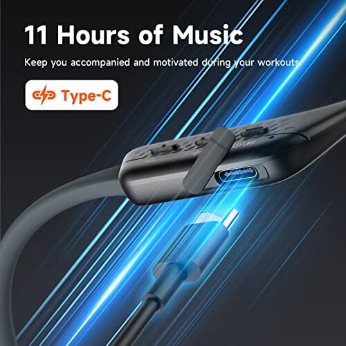 سماعات أذن لاسلكية تعمل بالبلوتوث truefree Open Ear Headphones F1 Wireless Bluetooth 5.3 Air Conduction Headphones 11H Playtime HiFi Stereo Headset with Headband Lightweight Earphones for Workout Running Cycling Climbing Driving