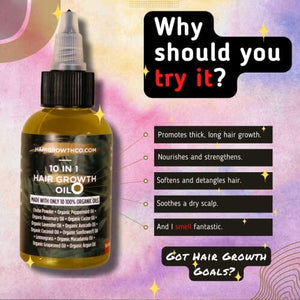 زيت نمو الشعر (2-Pack) 10 in 1 Hair Growth Oil (2 Oz) | Formulated With African Chebe Powder For Extreme Hair Growth, 2 Fl Oz (Pack of 1), 2.0 ounces