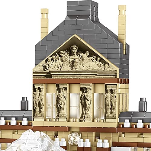 مجموعة مكعبات بناء متحف اللوفر باريس TzFioy Paris Louvre Museum Building Blocks Set (3377Pcs) Famous World Architecture Educational Toys Micro Bricks for Kids Adults