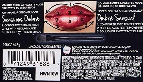 احمر شفاه من لوريال باريس كوزماتيكس كولور ريش لا باليت نود L'Oreal Paris Cosmetics Colour Riche La Palette Lip, Nude, 0.15 Ounce