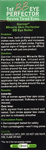 رولر العين بي بي آي ميراكل سكين بيرفيكتور من غارنييه فاتح / فاتح Garnier Skin BB Eye Miracle Skin Perfector Eye Roller, Fair/Light, 0.27 Fluid Ounce