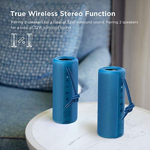 سماعات بلوتوث لاسلكية خارجية محمولة مقاومة للماء MIATONE Outdoor Portable Bluetooth Speakers Wireless Speaker Waterproof - Blue