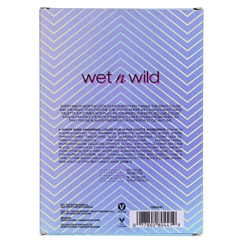 باليت ويت ان وايلد مجموعة ظلال العيون كولور ايكون وفرش ظلال العيون Wet n Wild Must-Have Palette Kit, Color Icon Eyeshadow Palette and Eyeshadow Brushes, Nude Awakening (1180441)