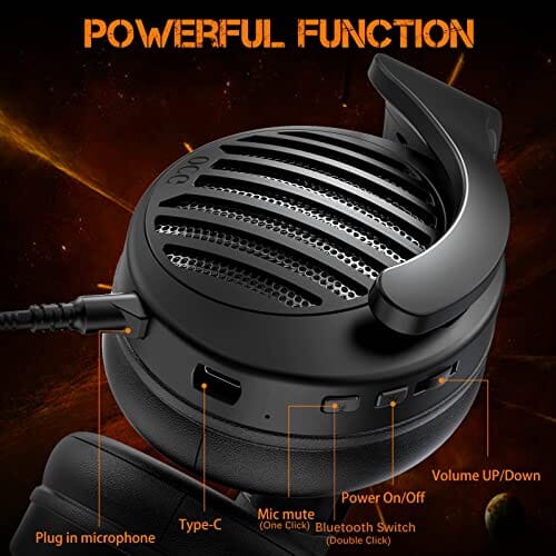 سماعة رأس للألعاب لاسلكية مزدوجة  OCG Gaming Headset Dual Wireless Lossless 2.4G Bluetooth Gaming Headphones with Detachable Microphone 50mm Speakers - for PC, PS4, PS5,Smartphone,MacBook,Notebook,Tablet Black