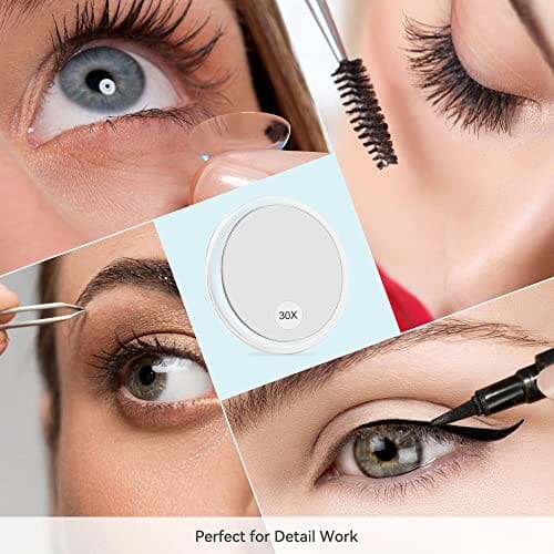 مرآة مكبرة 30 مرة من مياديفا لسهولة التركيب MIYADIVA 30X Magnifying Mirror Suction Cup for Easy Mounting, Use for Makeup Mirror, Travel Stick on Shower Mirror for Plucking Eyebrows 6 Inch