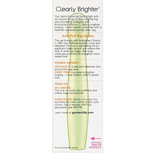 رول عين مضاد للانتفاخات من سكين أكتيف كليرلي 0.5 أونصة (عبوة من 3 قطع) Garnier SkinActive Clearly Brighter Anti-Puff Eye Roller 0.5 oz (Pack of 3)