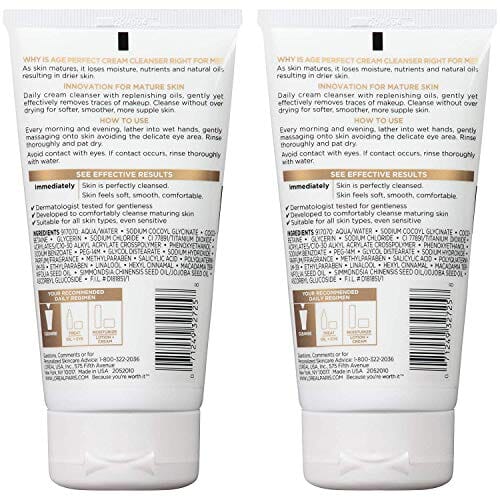 منظف كريم ايج بيرفكت من لوريال باريس L'Oreal Paris Age Perfect Cream Cleanser, 2 count