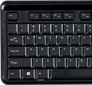 لوحة مفاتيح لاسلكية بتصميم أمريكي هادئ ومضغوط أسود Amazon Basics 2.4GHz Wireless Keyboard Quiet and Compact US Layout (QWERTY), Black