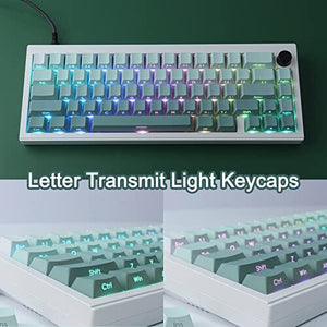 لوحة المفاتيح الميكانيكية JOMKIZ PBT keycaps, 135 Keys Double Shot Keycaps Side Engraved Transparent Keycap Set Cherry Profile Backlit Keycaps for Cherry MX Switch ASIN/ISO Layout Mechanical Keyboard