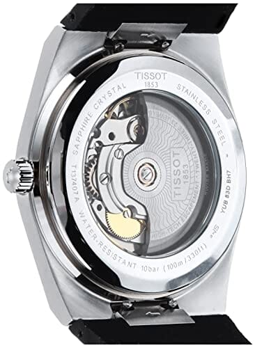 ساعة تيسوت للرجال Tissot Mens PRX Powermatic 80 316L Stainless Steel case Automatic Watch, Black, Leather, 12 (T1374071605100)