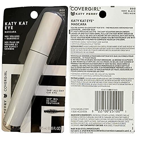 ماسكارا كوفر جيرل كاتي كات كاتي بيري للعين CoverGirl Katy Kat Katy Perry Eye Mascara, 800 Very Black (Pack of 2)