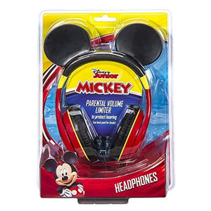 سماعات رأس إي كيدز ميكي ماوس للأطفال eKids Mickey Mouse Headphones For Kids, Adjustable Over the Ear Headphones, 3.5mm Jack Wired Headphones with Parental Volume Control, for Fans of Mickey Mouse Gifts