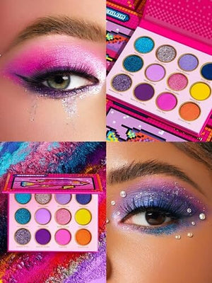 لوحة ظلال عيون لامعة SHEGLAM Fin Within Glitter Eyeshadow Palette Long Lasting High Pigmented 12-Clolor Metallic Shimmer Eye Shadow Makeup