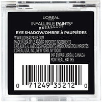 ظلال العيون من لوريال باريس كوزماتيكس انفاليبل L'Oreal Paris Cosmetics Infallible Paints Metallics Eyeshadow, Aluminum Foil, 0.09 Ounce (Pack of 2)