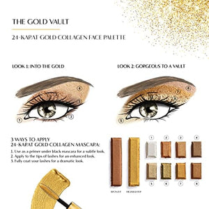 مجموعة مكياج فيزيشنز فورميولا 24 قيراط من الذهب اللامع Physicians Formula 24-Karat Gold Shimmer Makeup Set, Face Palette, The Gold Vault, Mascara, Eyeshadow, Christmas Gift