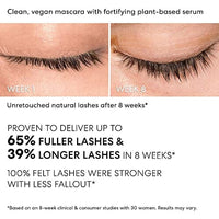 ماسكارا سوداء مملوءة بمصل القوة والطول من بار مينيرالز مع مصل رموش نباتي bareMinerals Strength & Length Serum-Infused Black Mascara with Plant-Based Lash Serum, Lengthens, Lifts + Defines Lashes for Healthier Lashes, Vegan