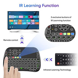 وحدة تحكم لوحة مفاتيح لاسلكية صغيرة مع مجموعة ماوس لوحة اللمس Dofalong M9 2.4GHz Mini Wireless Keyboard Controller with Touchpad Mouse Combo,for Google Voice,Smart TV,PC, Phone, Pad,and Android Project.