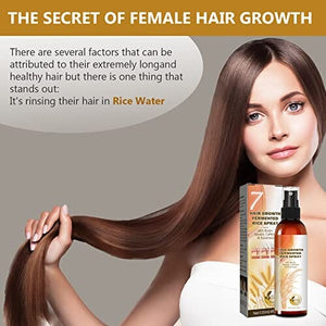 ماء الأرز لنمو الشعر Rice Water for Hair Growth, Organic Fermented Hair Growth Spray Hair Growth Treatment Leave-In Mist with Rosemary Biotin Caffeine Keratin for Hair Loss Men and Women