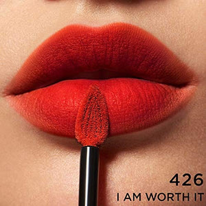 احمر الشفاه لوريال باريس ميك اب روج سيجنيتشر ماتي احمر الشفاه L'Oreal Paris Makeup Rouge Signature Matte Lip Stain, I Am Worth It