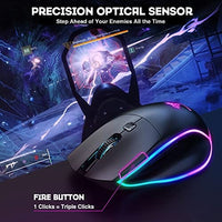 ماوس ألعاب لاسلكي بينغو BENGOO KM-2 Wireless Gaming Mouse, Computer Mouse USB Wireless Mouse with 7 Programmed Buttons 3 Adj