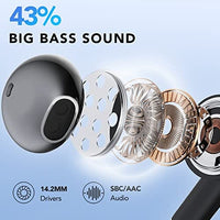 سماعات بلوتوث مع حقيبة شحن  CASCHO Bluetooth Headphones 5.3, 37H with LED Charging Case, CVC8.0 Clear Call, Wireless Earbuds Built-in 4 Micrs, Deep Bass, USB-C, IPX7 Waterproof, Headphones for Sports and Work.