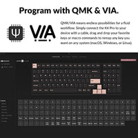 لوحة مفاتيح ميكانيكية مخصصة قابلة للبرمجة Keychron K4 Pro QMK/VIA Custom Mechanical Keyboard, Programmable Macro Wireless Bluetooth 5.1/Wired USB Keyboard with Hot-Swappable RGB Backlit Compatible Mac Windows Linux - Barebone Version