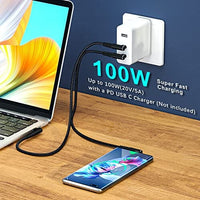 كابل USB C to USB C Cable 100W 1ft 3 Pack 90 Degree Type C Cable Nylon Braided Right Angle USBC Fast Charging Cable Compatible with MacBook Pro 2021, iPad Pro 2021, Samsung, Pixel, LG