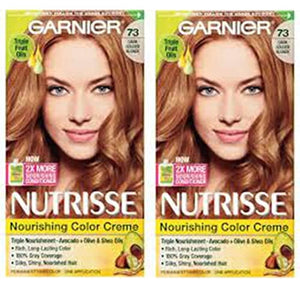 صبغة شعر جارنييه 73 أشقر ذهبي داكن 1 لكل عبوة (عبوة من قطعتين) Garnier Nutrisse Haircolor, 73 Dark Golden Blonde 1 ea (Pack of 2)