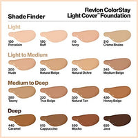 ريفلون كولور ستاي كريم أساس سائل بغطاء خفيف Revlon ColorStay Light Cover Liquid Foundation, Hydrating Longwear Weightless Makeup with SPF 35, Light-Medium Coverage for Blemish, Dark Spots & Uneven Skin Texture, 430 Honey Beige, 1 fl. oz.