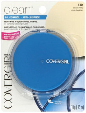 بودرة مضغوطة للتحكم في الزيت من كوفرجيرل COVERGIRL Clean Oil Control Pressed Powder, Classic Ivory (W) 510, 0.35-Ounce Pan (Pack of 2)