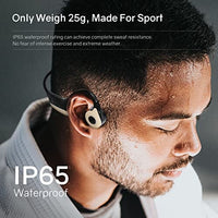 سماعات رأس 9 ساعات من الموسيقى والمكالمات ELIBOM Bone Conduction Headphones, 9+ Hours Music & Call, Open-Ear Bluetooth 5.0 Headphones, IP65 Sweatproof Workout Headphones, Wireless Earphones - Built-in Mic - w/Phone Holder for Running