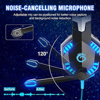 سماعة الألعاب تحكم واحد لإلغاء الضوضاء المحيطي  VersionTECH. G2000 Gaming Headset for PS5 PS4 Xbox One Controller,Bass Surround Noise Cancelling Mic, Over Ear Headphones with LED Lights for Mac Laptop Xbox Series X S Nintendo Switch NES PC Games