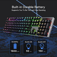 لوحة مفاتيح ألعاب بإضاءة خلفية Redragon K556 PRO Upgraded Wireless RGB Gaming Keyboard, BT/2.4Ghz Tri-Mode Aluminum Mechanical Keyboard w/No-Lag Connection, Hot-Swap Linear Quiet Red Switch